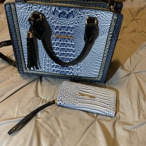 Inspired LARGE BRAHMIN BAG w/ MATCHING WALLET obo